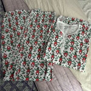 Roller rabbit Christmas monkey long sleeve pjs
